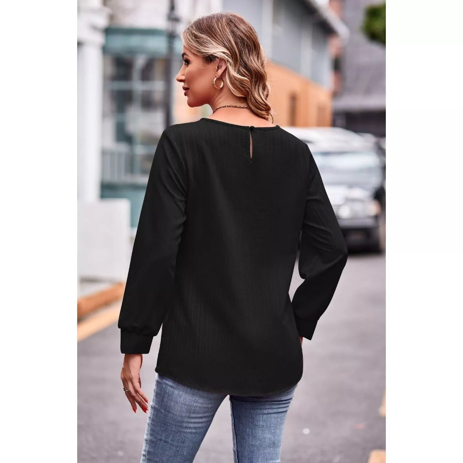 Round Neck Long Sleeve Tee