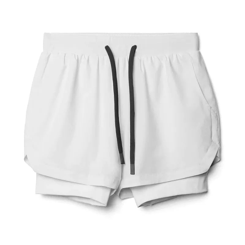 Shorts, Sports Casual Shorts Double Layer False Two Pieces