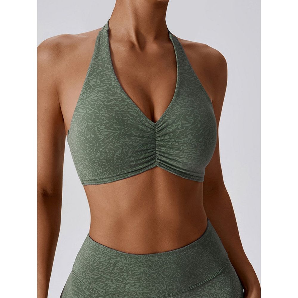 Halter Neck Sleeveless Sports Bra