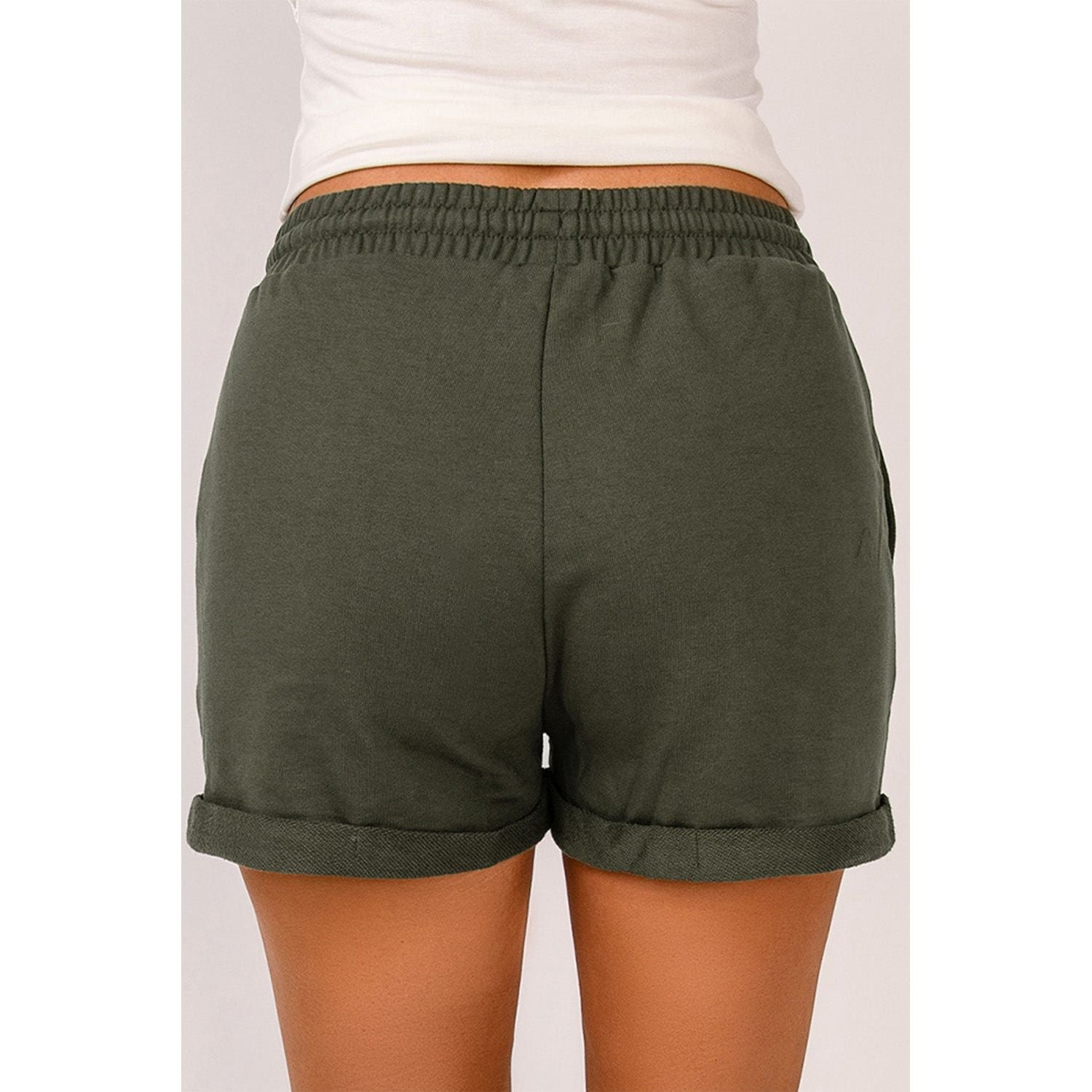 Drawstring Waist Cuffed Shorts