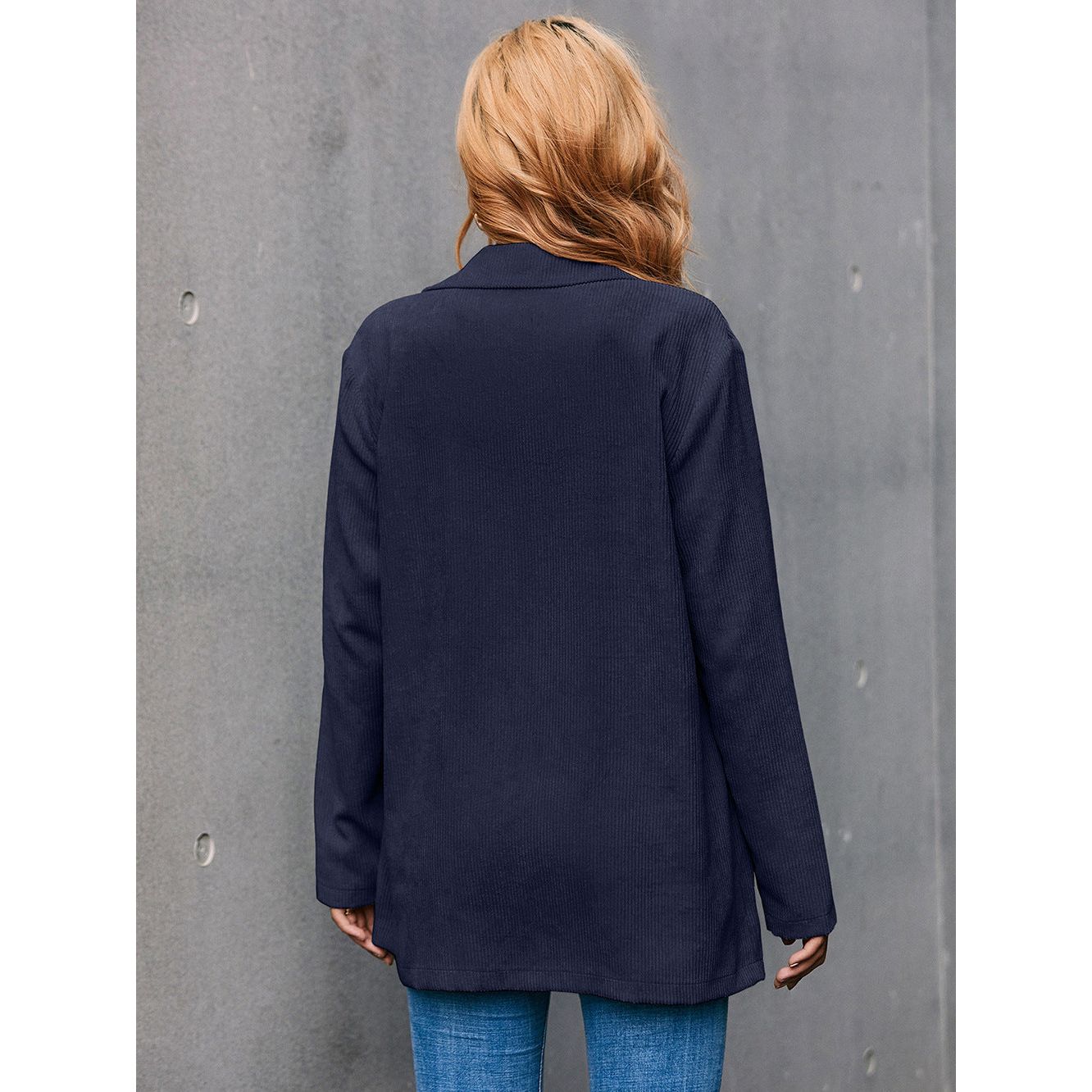 Women's Long Sleeve Blazer | Longline Blazer with Pockets | Ikervo