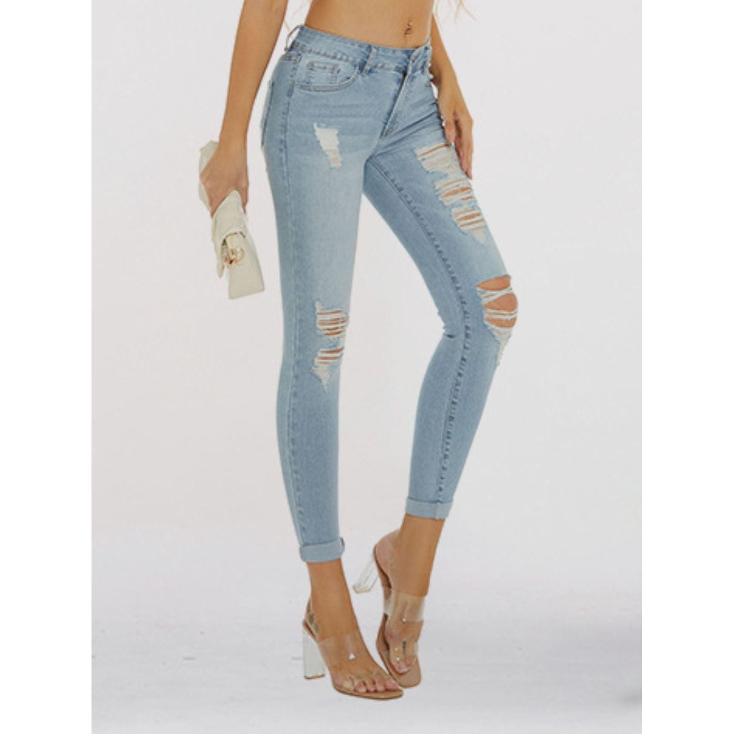 Distressed Skinny Jeans | Skinny Cropped Jeans | Ikervo