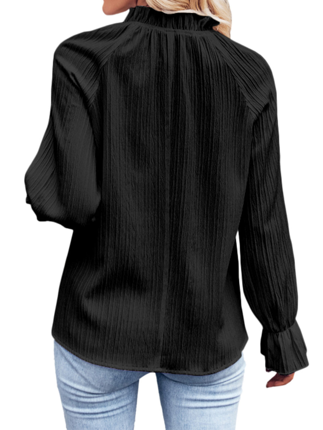 Tops & Blouses, Women's Ribbed Flounce Sleeve Blouse