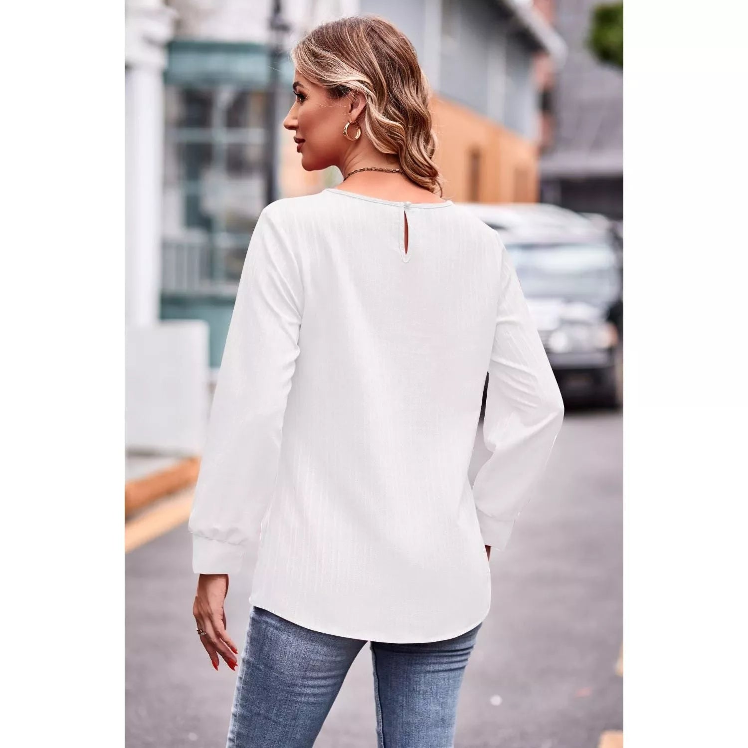 Round Neck Long Sleeve Tee