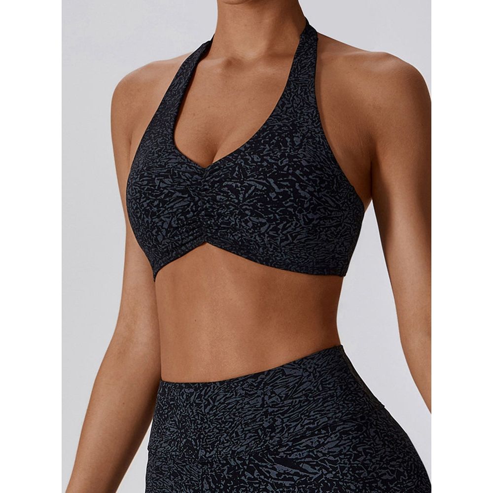 Halter Neck Sleeveless Sports Bra