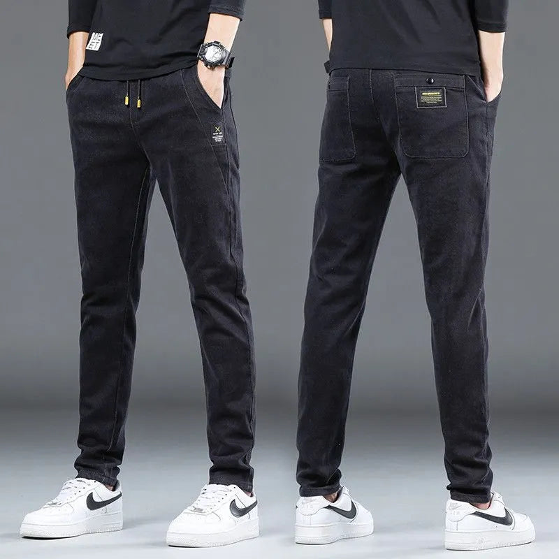 Trouser Pants, Denim Stretch Casual Men's Trousers Thin