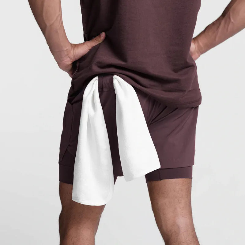 Shorts, Sports Casual Shorts Double Layer False Two Pieces