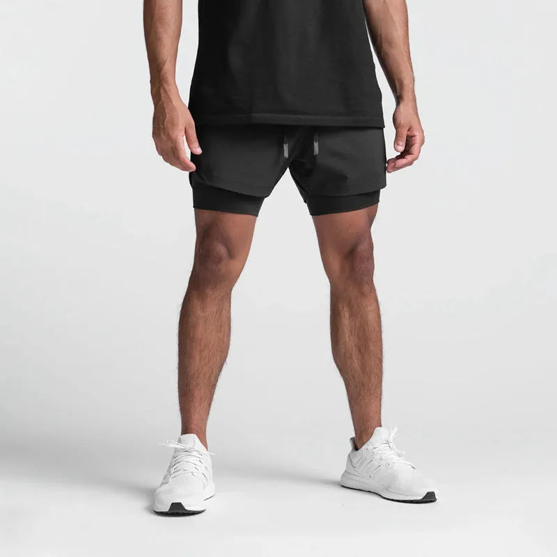 Shorts, Sports Casual Shorts Double Layer False Two Pieces