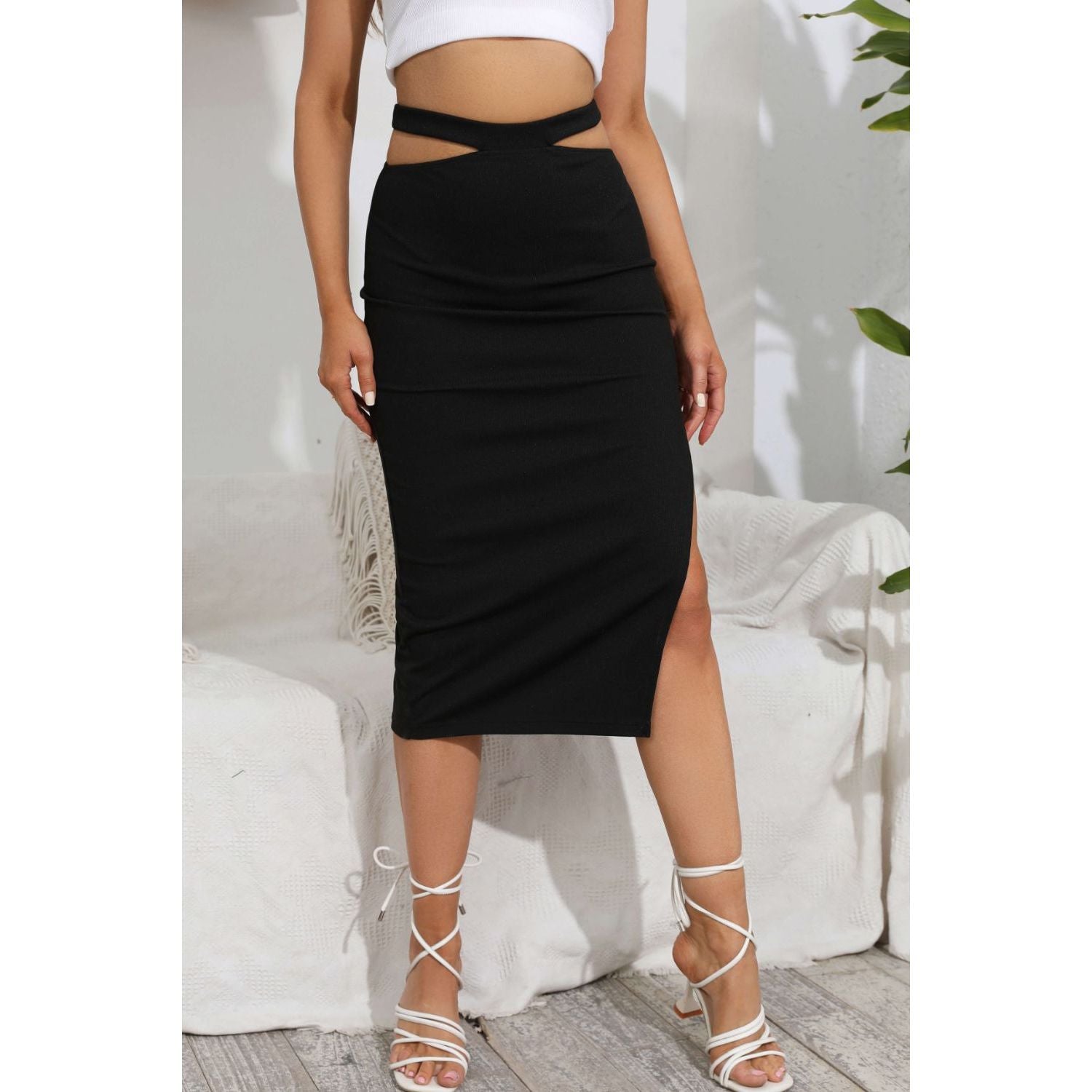 Women's Midi Skirt | Cut Out Midi Skirt | Ikervo