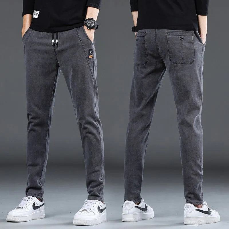 Trouser Pants, Denim Stretch Casual Men's Trousers Thin