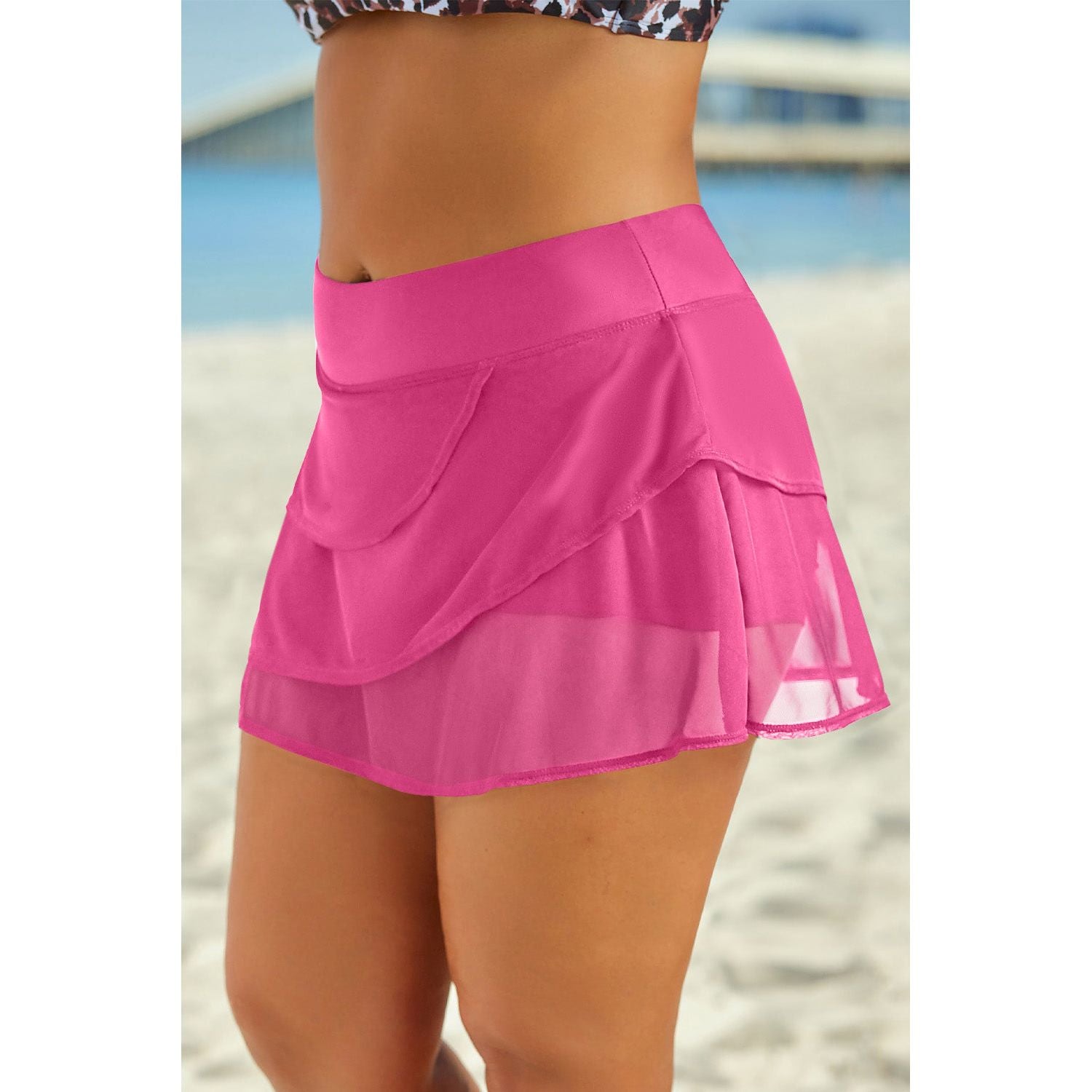 Full Size Layered Swim Skirt