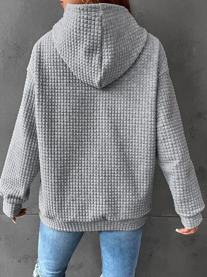 Hoodie, Women's Loose Casual Solid Color Long-sleeved Sweater