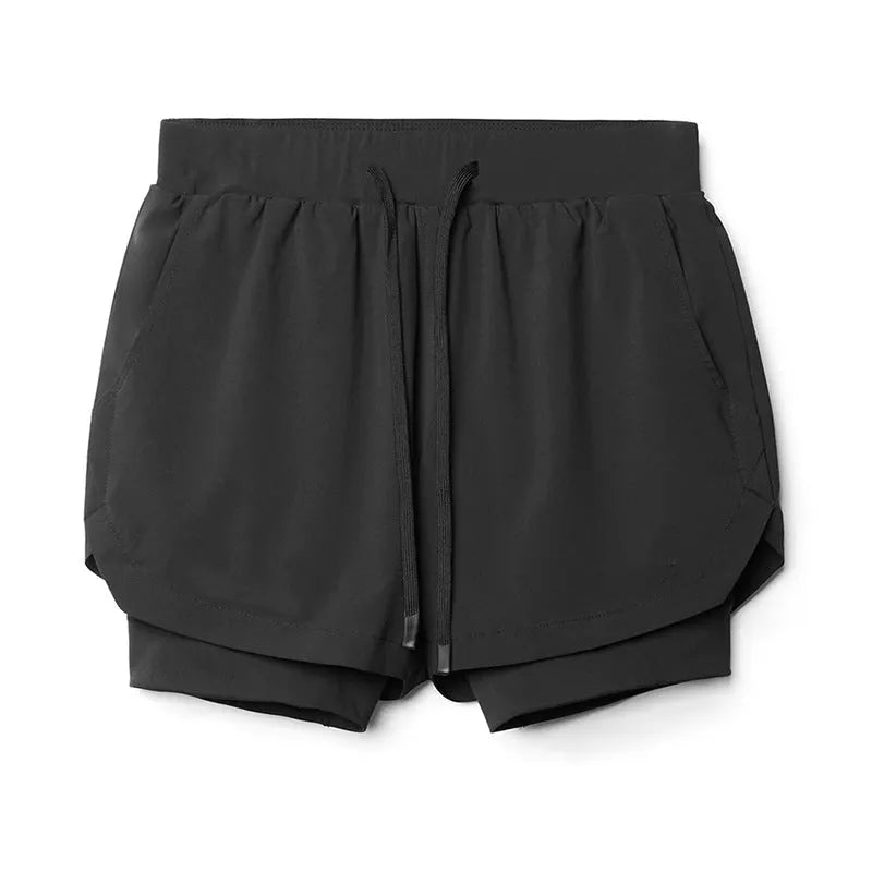 Shorts, Sports Casual Shorts Double Layer False Two Pieces