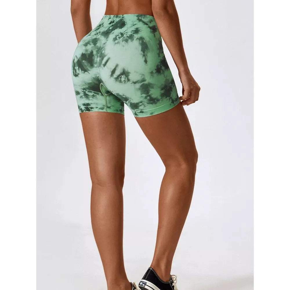 Leopard Print Wide Waistband Sports Shorts