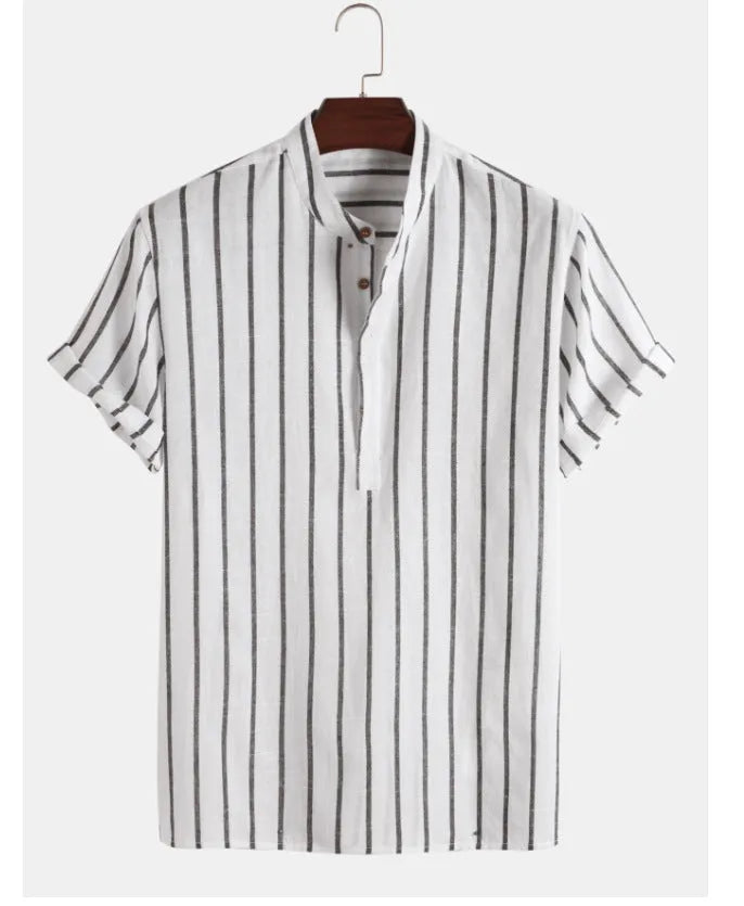 Shirts, Men's Striped Linen Shirt