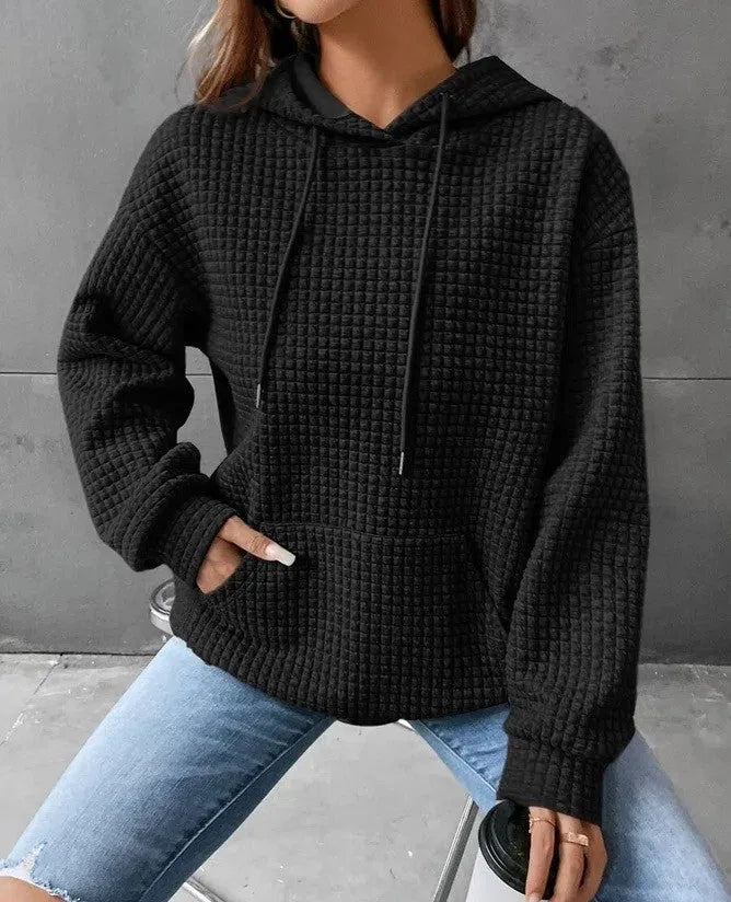 Hoodie, Women's Loose Casual Solid Color Long-sleeved Sweater