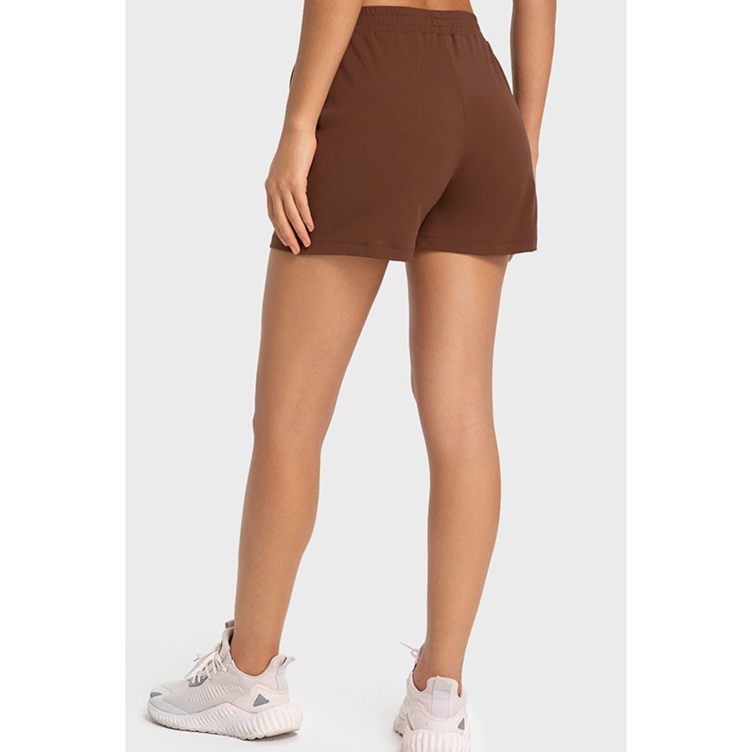 Elastic Waist Sports Shorts with Pockets