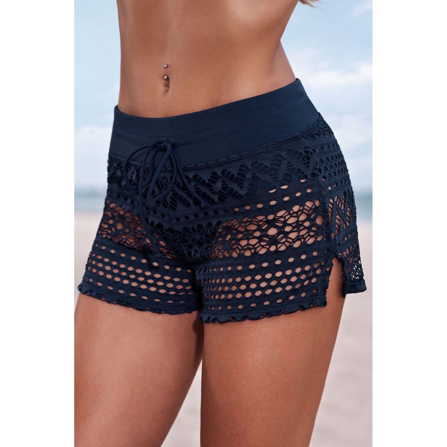 Full Size Drawstring Waist Swim Shorts